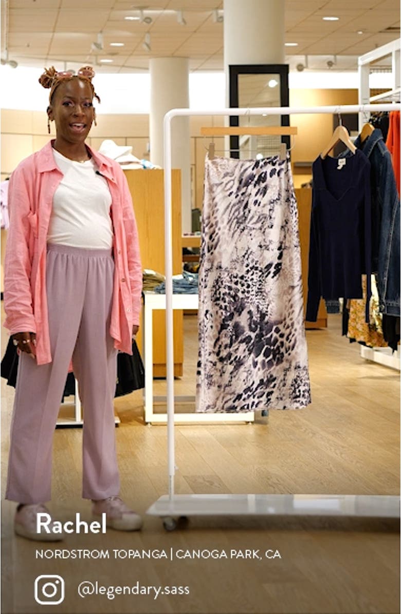 Animal Print Bias Cut Satin Maxi Skirt, sales video thumbnail