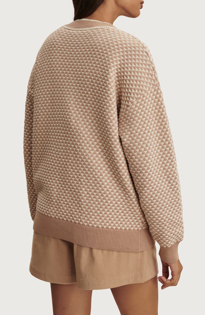 Varley Tarran Longline Cotton Boyfriend Cardigan, Alternate, color, Light Taupe