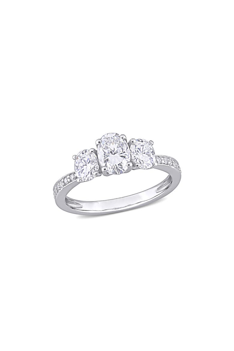 Lab Created Moissanite Ring, Main, color, WHITE