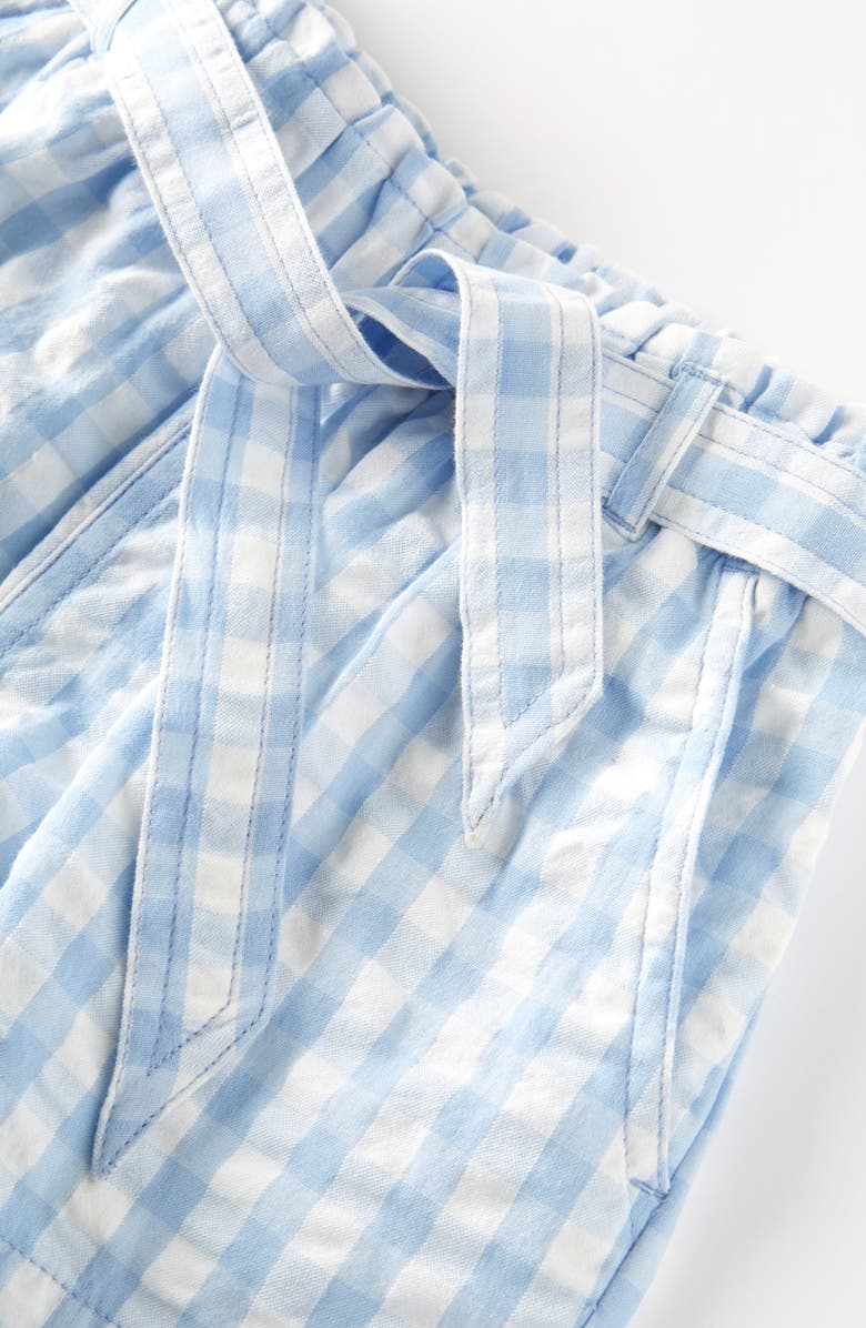 Nordstrom Kids' Belted Cotton Seersucker Shorts, Alternate, color, Blue Windsurfer Gingham