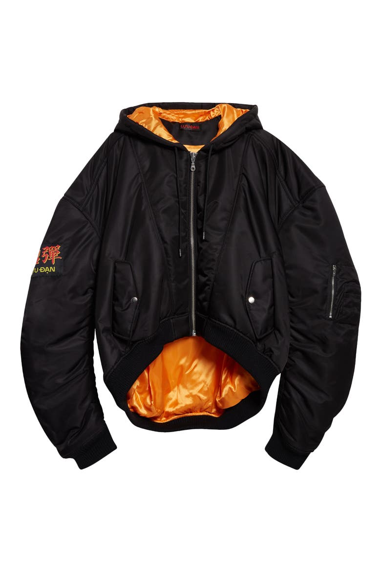 Distorted MA1 Nylon Jacket, Main, color, BLACK