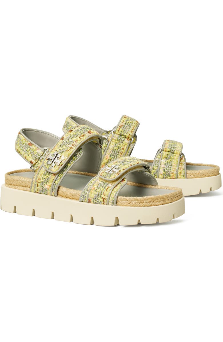 Tory Burch Kira Rope Platform Sport Sandal, Main, color, Yellow Multi / Loutre Gray