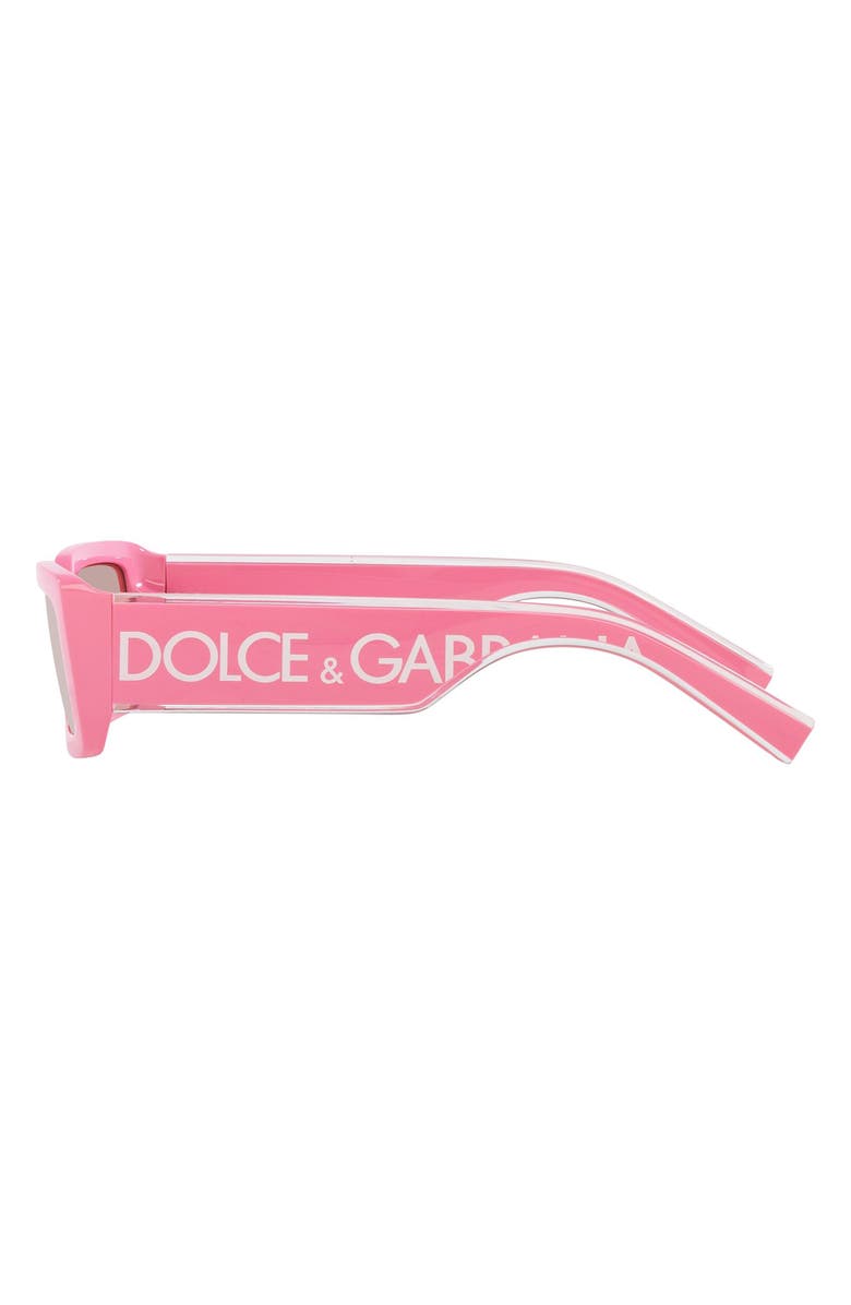 Dolce&Gabbana 53mm Rectangular Sunglasses, Alternate, color, Pink