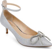 Jewel Badgley Mischka Geranium Pointed Toe Kitten Heel Pump