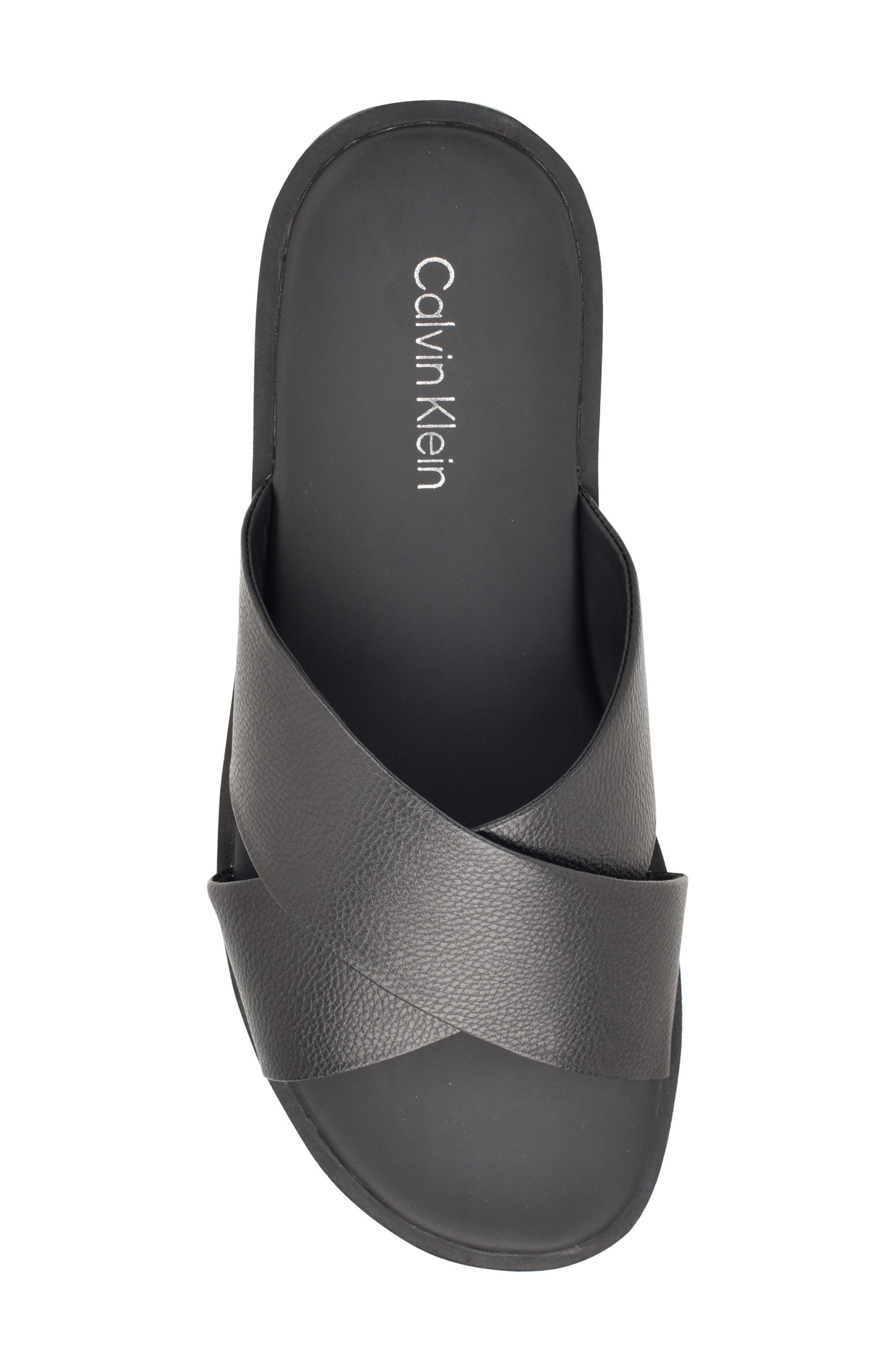 Calvin Klein Enrico Slide Sandal, Alternate, color, Black Tumbled