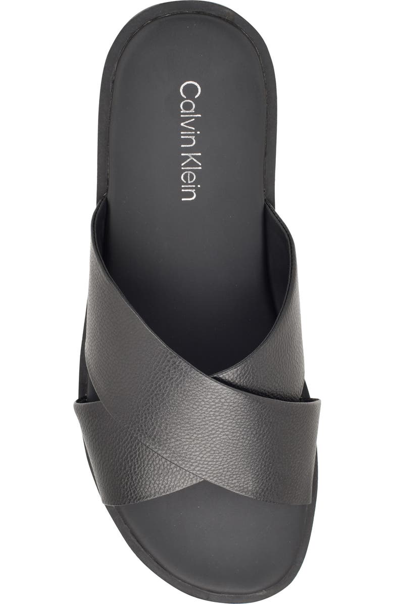 Calvin Klein Enrico Slide Sandal, Alternate, color, Black Tumbled