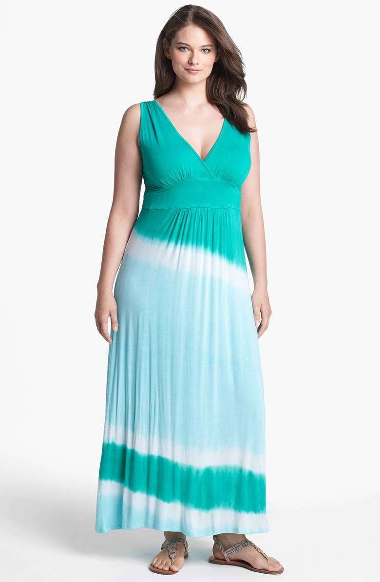 Loveappella Tie Dye Jersey Maxi Dress, Main, color, 
