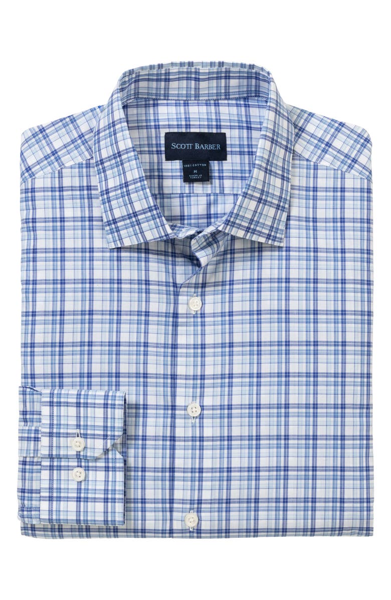 Scott Barber Newport Plaid Cotton Poplin Button-Up Shirt, Alternate, color, 