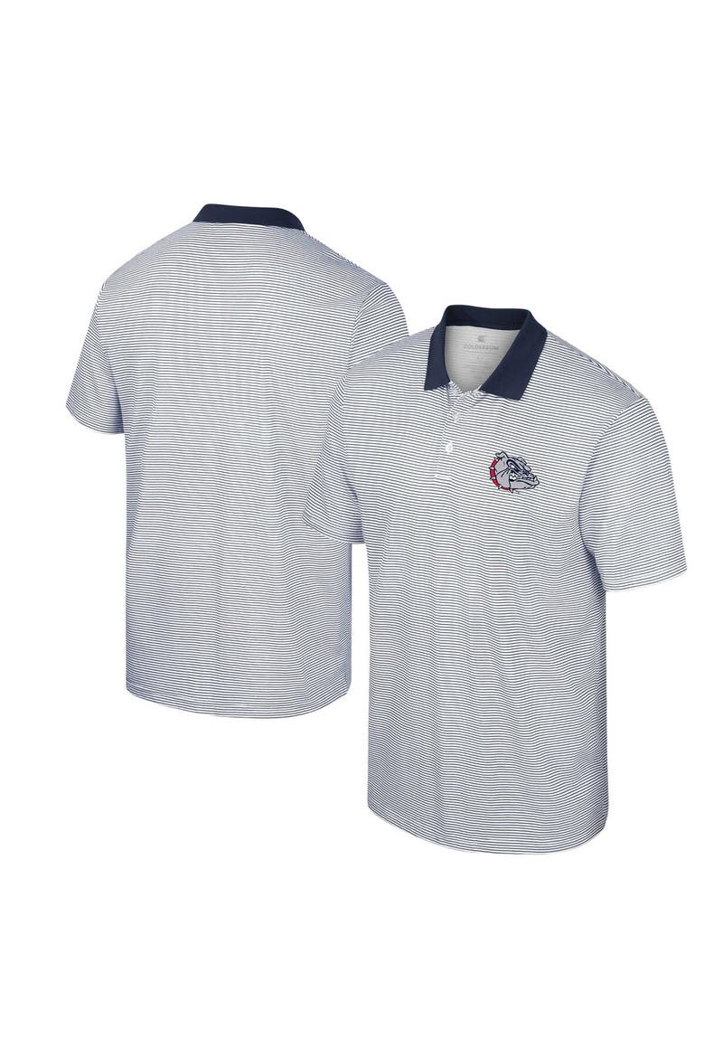 Men's Colosseum White/Navy Gonzaga Bulldogs Print Stripe Polo, Alternate, color, White