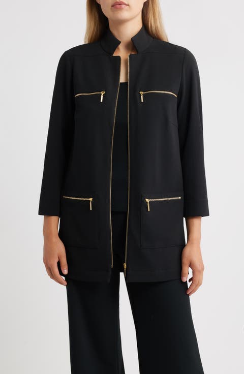 Deco Stretch Crepe Utility Jacket