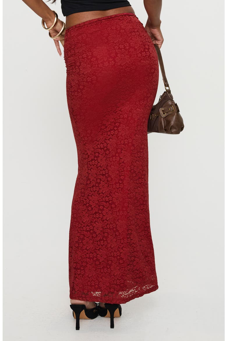 Silene Lace Maxi Skirt, Alternate, color, RED