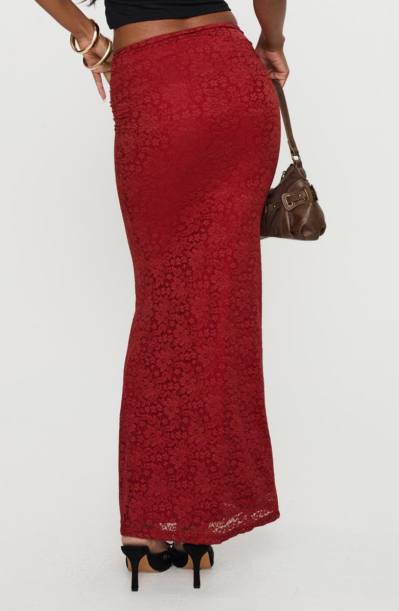 Princess Polly Silene Lace Maxi Skirt, Alternate, color, Red