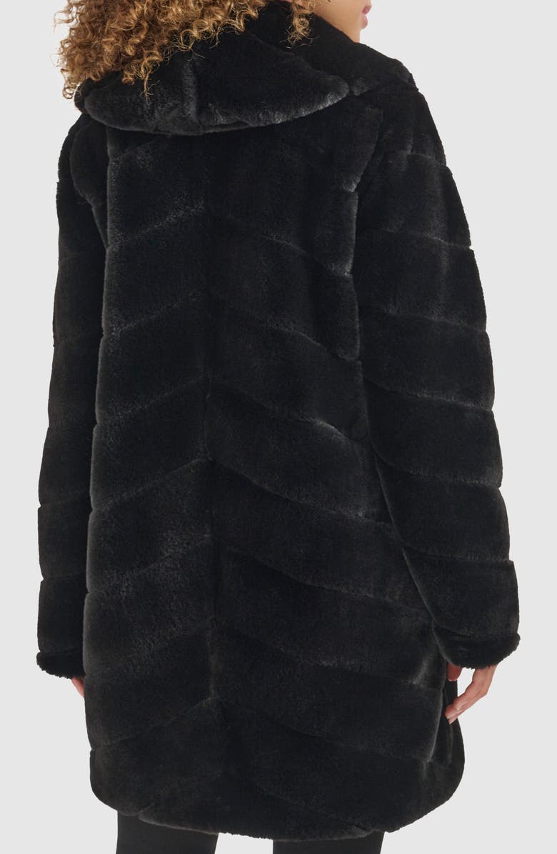 Kenneth Cole New York Grooved Faux Fur Coat, Alternate, color, 