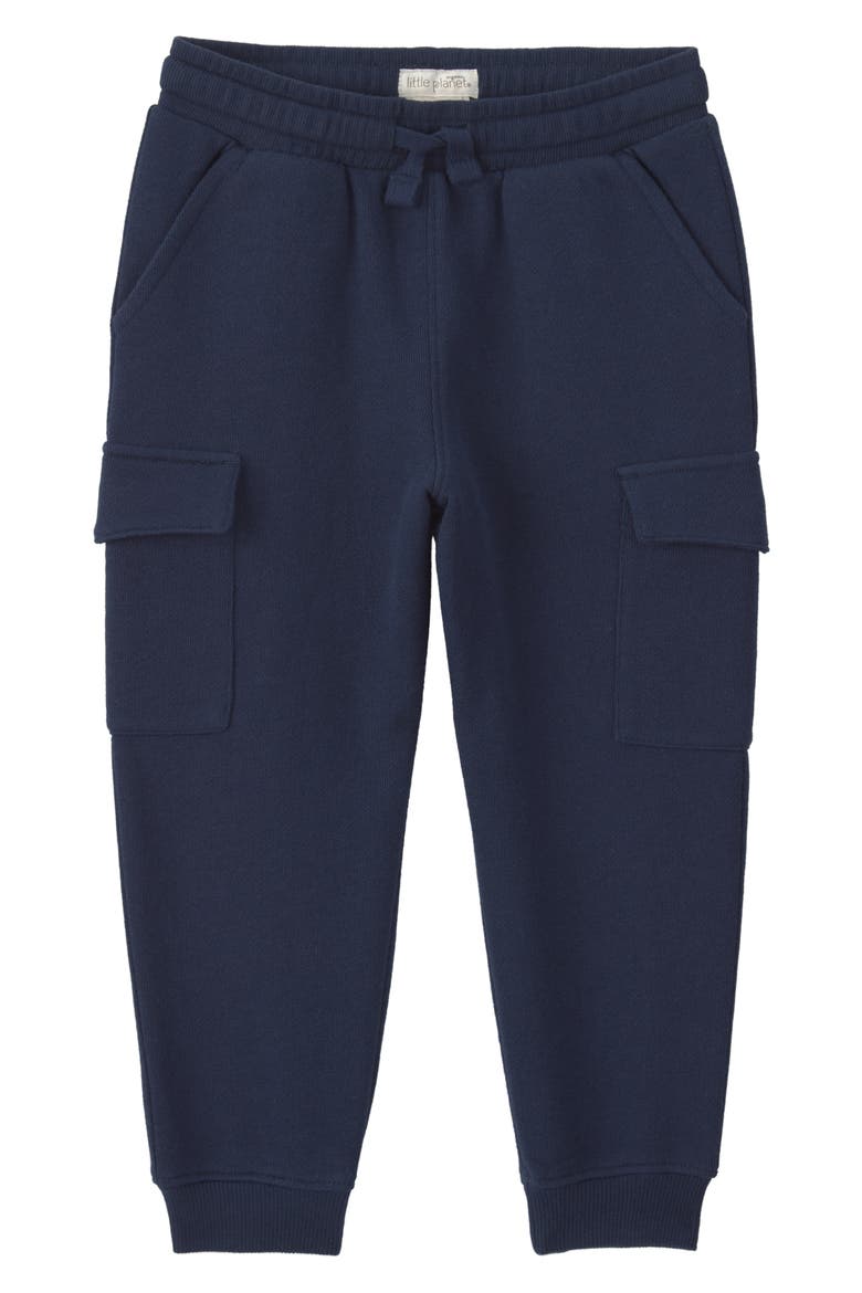 Kids' Organic Cotton French Terry Cargo Pants, Main, color, BLUE