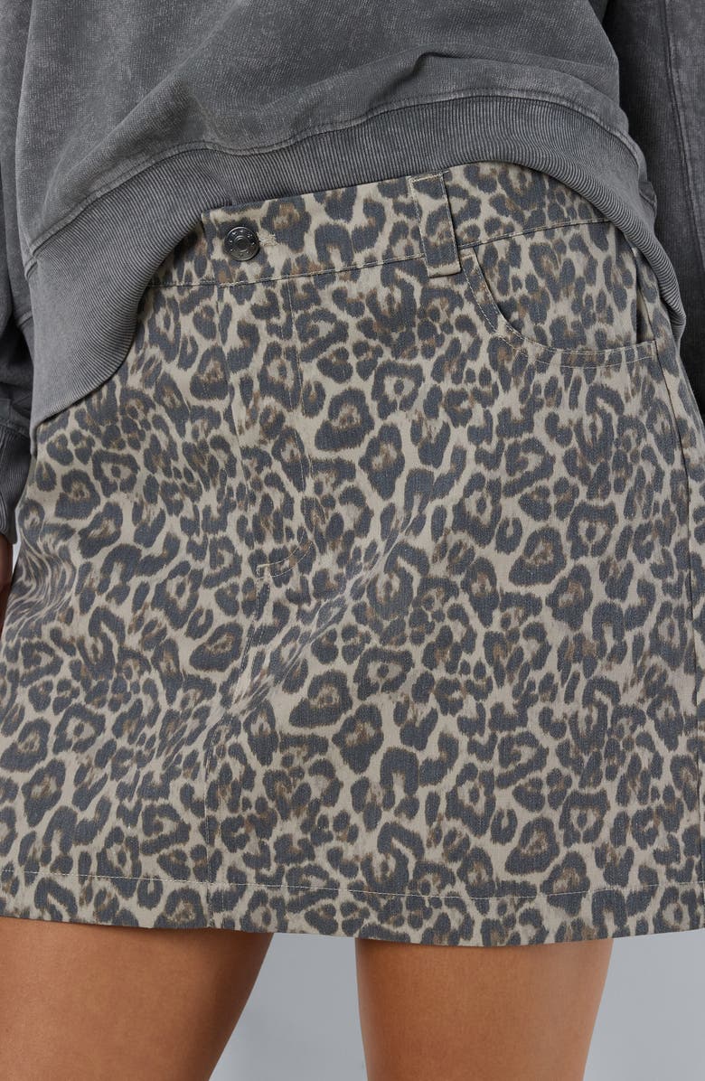 Noisy may Jill Leopard Print Miniskirt, Alternate, color, Mocha Bisque Aop:leo