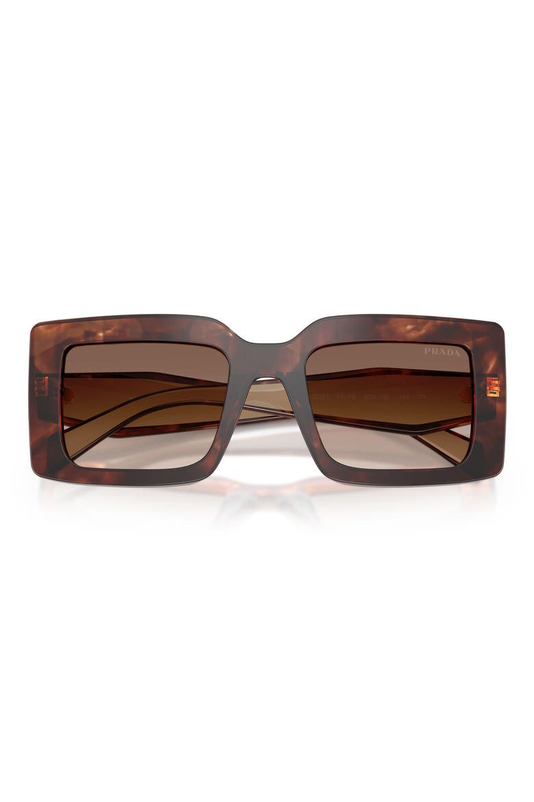 53mm Rectangular Sunglasses, Alternate, color, CARAMEL TORTOISE / BROWN