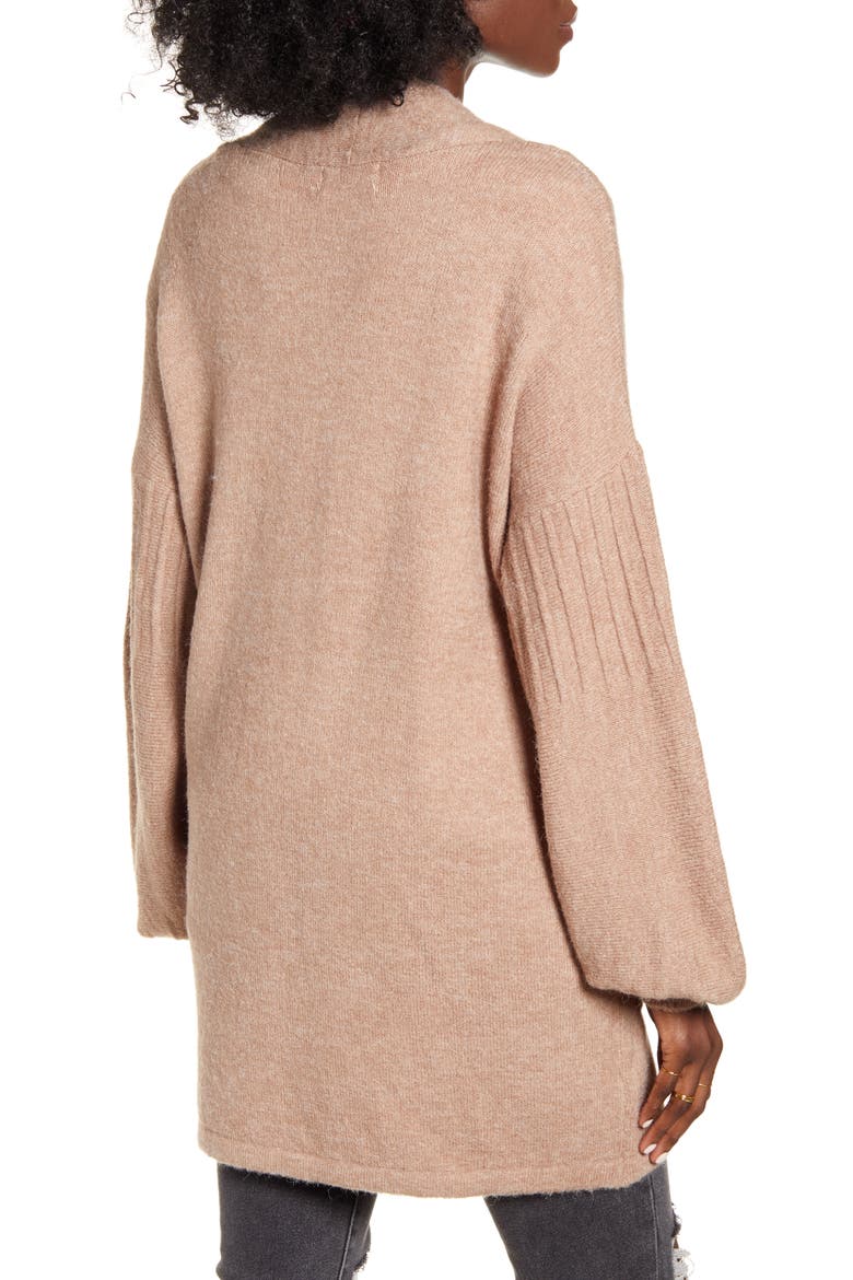 Balloon Sleeve Cardigan, Alternate, color, TAN