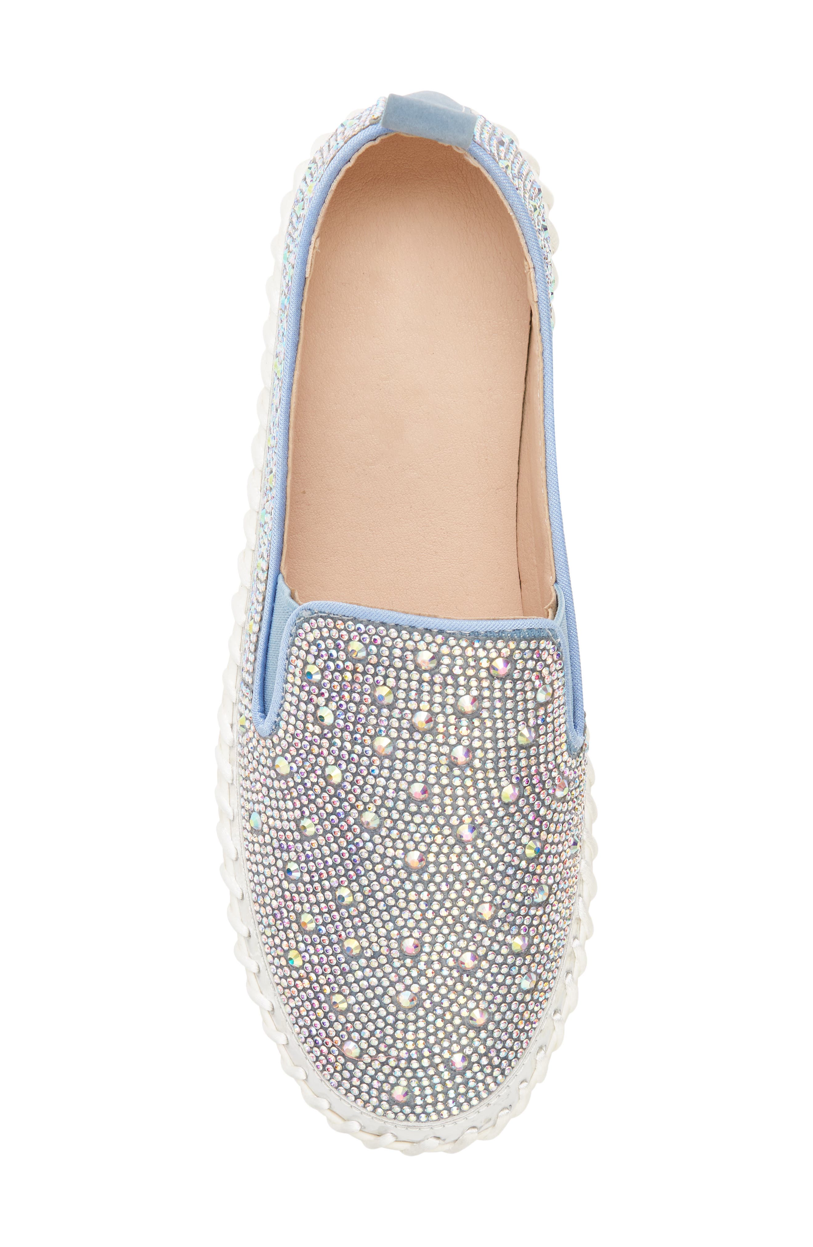 AZALEA WANG Rhinestone Sneaker, Alternate, color, Denim