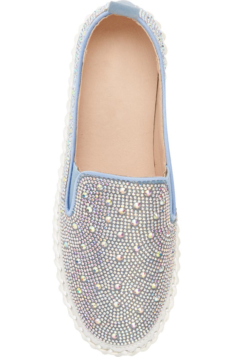 AZALEA WANG Rhinestone Sneaker, Alternate, color, Denim