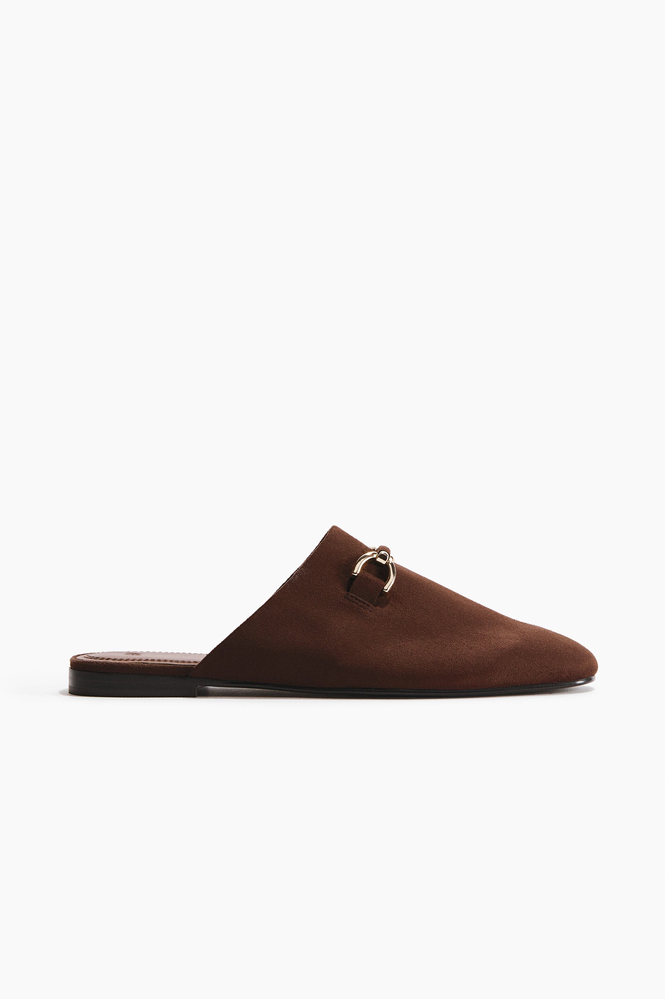 H&M Loafer Mules, Main, color, Dark Brown