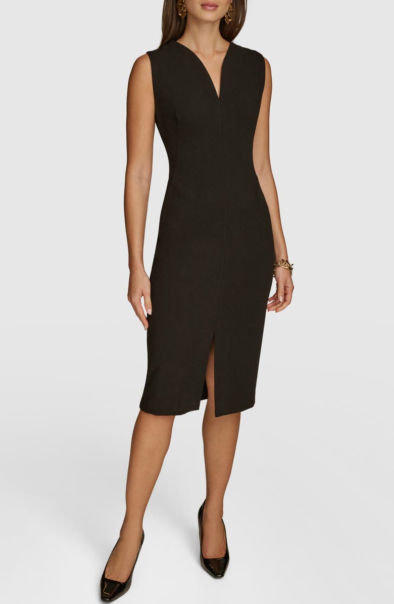 Donna Karan New York Sculpted V-Neck Sheath Dress, Main, color, 