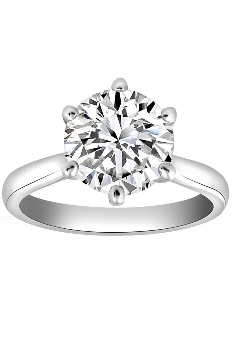 Bliss Diamond VS 2 1/2CT Lab Grown Diamond 6-Prong Solitaire Engagement Ring 14k Gold, Main, color, 14K White Gold