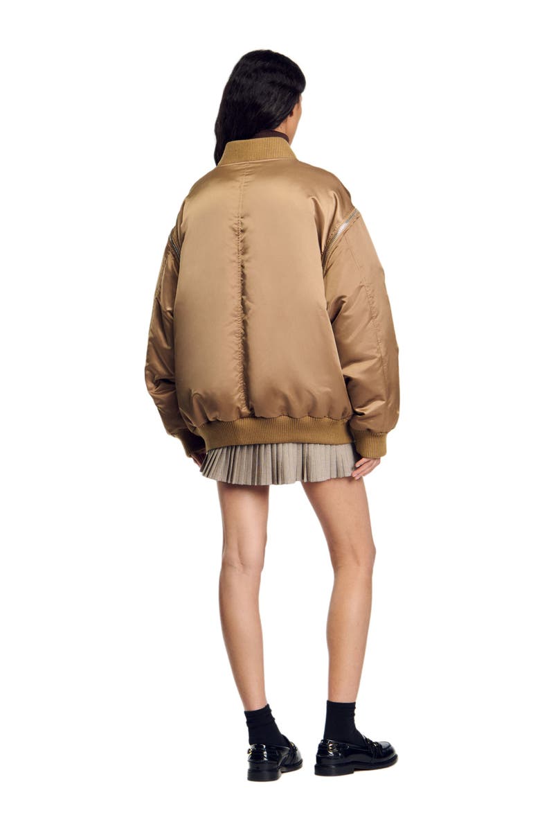 SANDRO Satin-look bomber jacket, Alternate, color, 