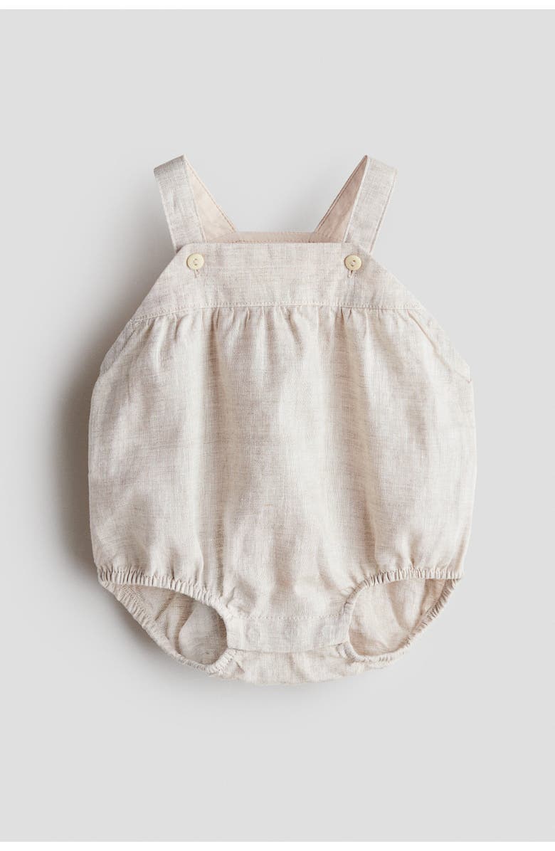 H&M Linen Romper Suit, Main, color, Light Beige