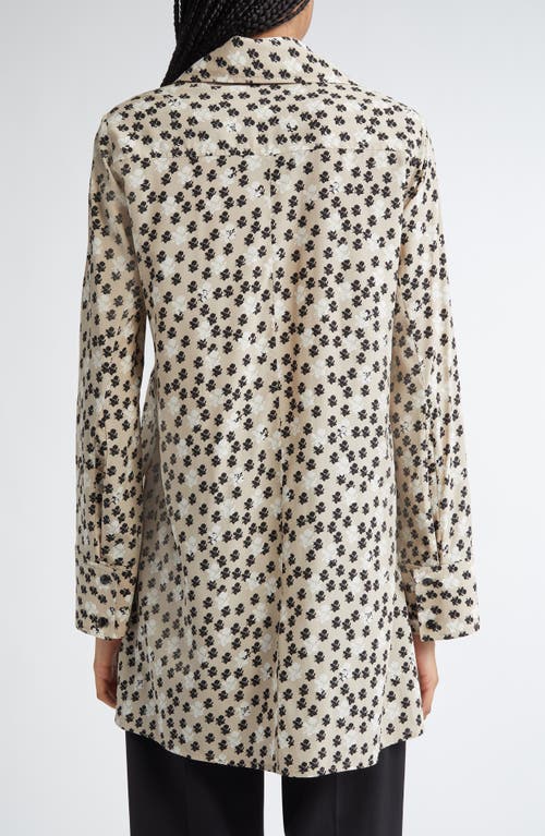 Proenza Schouler Emmeline Floral Stretch Silk Blend Button-up Top In Multi