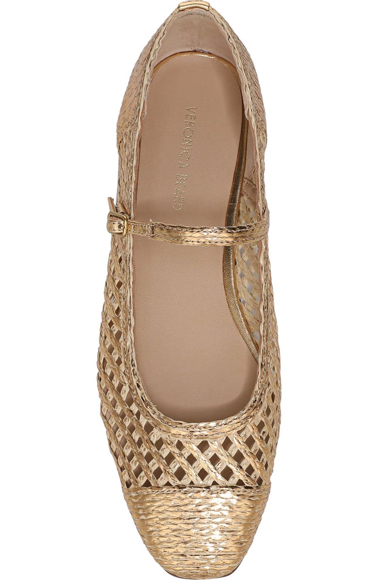 Veronica Beard Ellie Woven Ballet Flat, Alternate, color, Pale Gold
