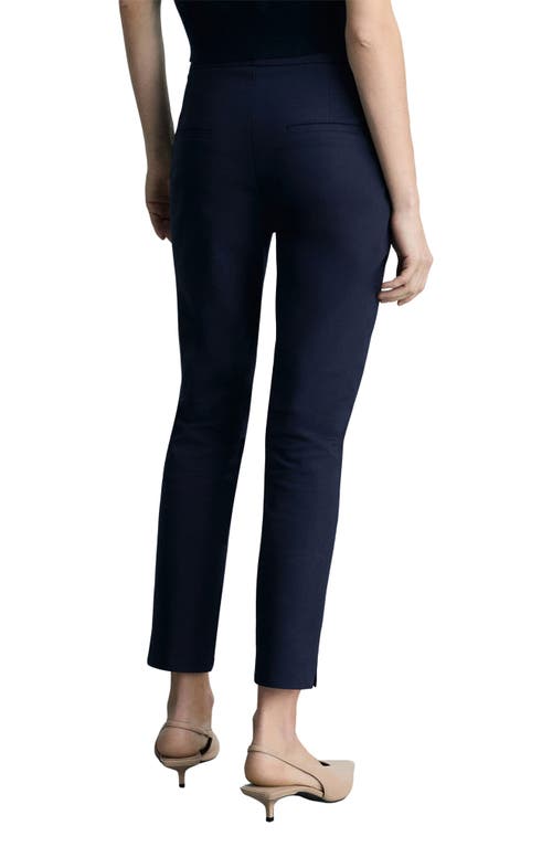 Shop Mango Straight Leg Ankle Pants In Navy