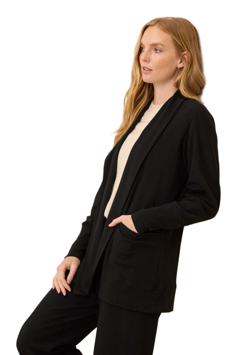 Organic Cotton Airplane Wrap Cardigan, Alternate, color, Black