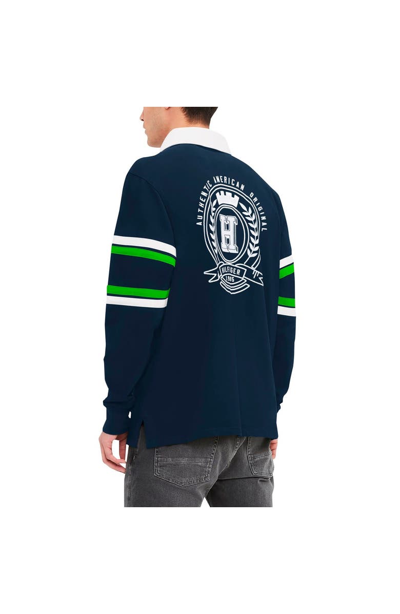 Tommy Hilfiger Men's Tommy Hilfiger Navy Seattle Seahawks Cory Varsity Rugby Long Sleeve T-Shirt, Alternate, color, 