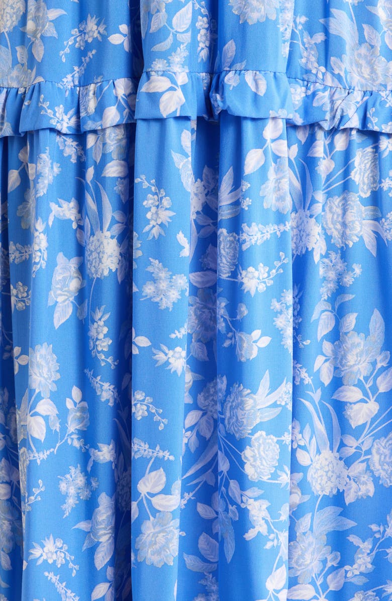 SUGARLIPS Odella Floral Analisa Smocked Midi Dress, Alternate, color, Blue-White