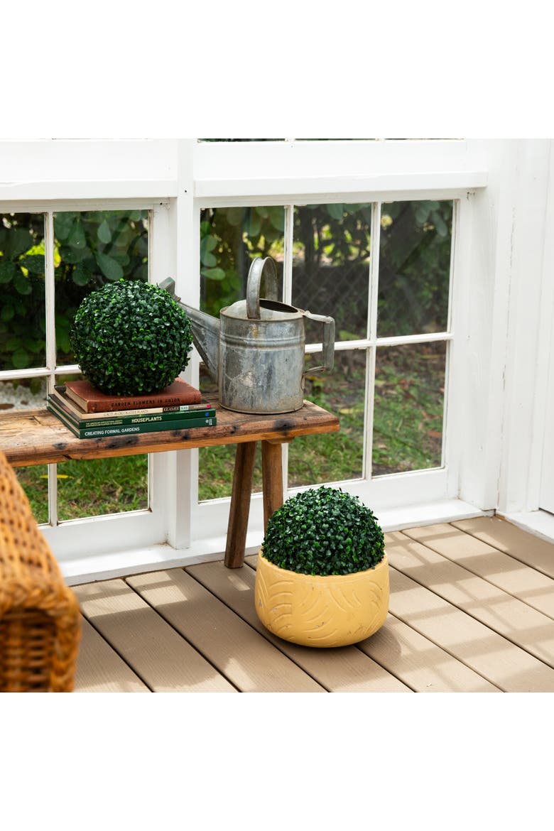 8-in UV Resistant Artificial Boxwood Ball (Indoor/Outdoor) - Set of 4, Alternate, color, Green