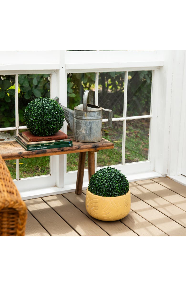 NEARLY NATURAL 8-in UV Resistant Artificial Boxwood Ball (Indoor/Outdoor) - Set of 4, Alternate, color, Green
