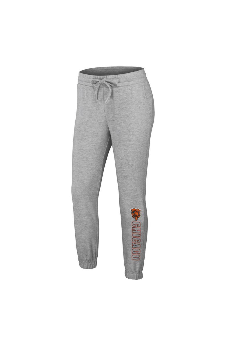 WEAR by Erin Andrews Women's WEAR by Erin Andrews Heather Gray Chicago Bears Knit Long Sleeve Tri-Blend T-Shirt & Pants Sleep Set, Alternate, color, Heather Gray