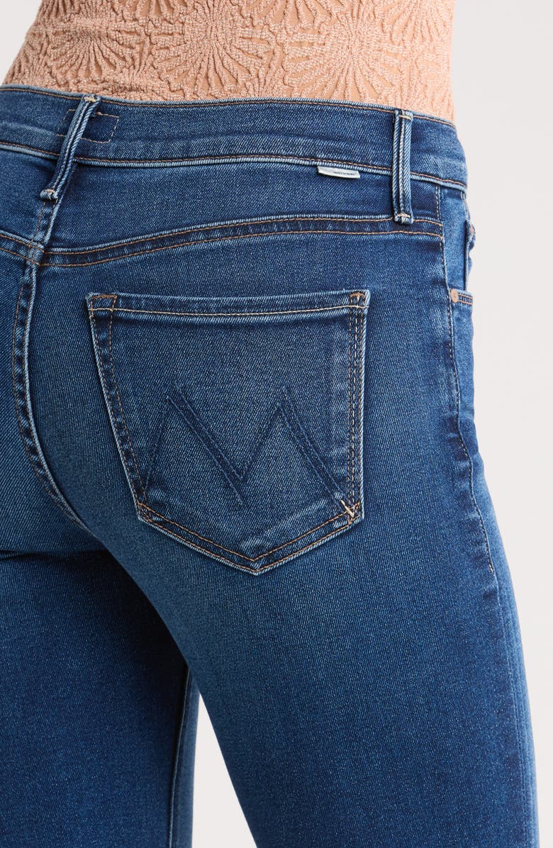 MOTHER The Lil Doozy Fray Hem Flare Jeans, Alternate, color, Scorchin Hot