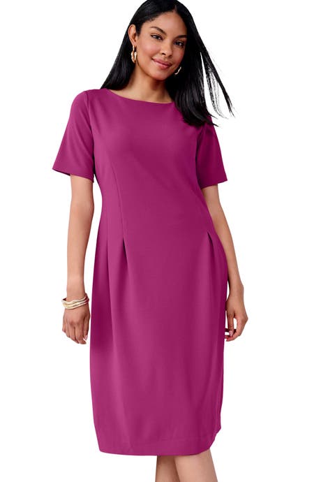 Crepe Fit And Flare Dress (Plus)