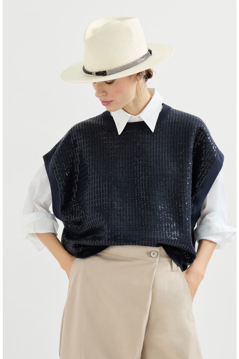 Dazzling Embroidery sweater, Alternate, color, Blue