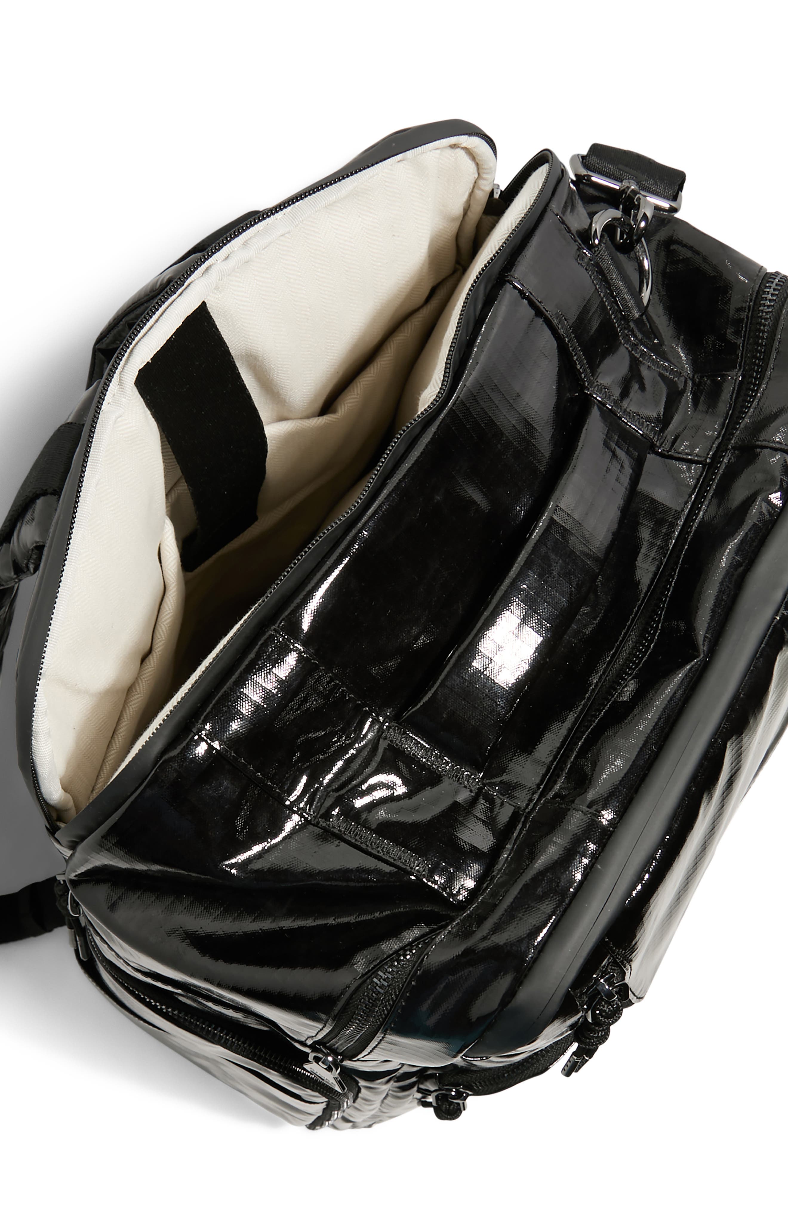 Dakota Faux Leather Travel Backpack, Alternate, color, BLACK/BLACK