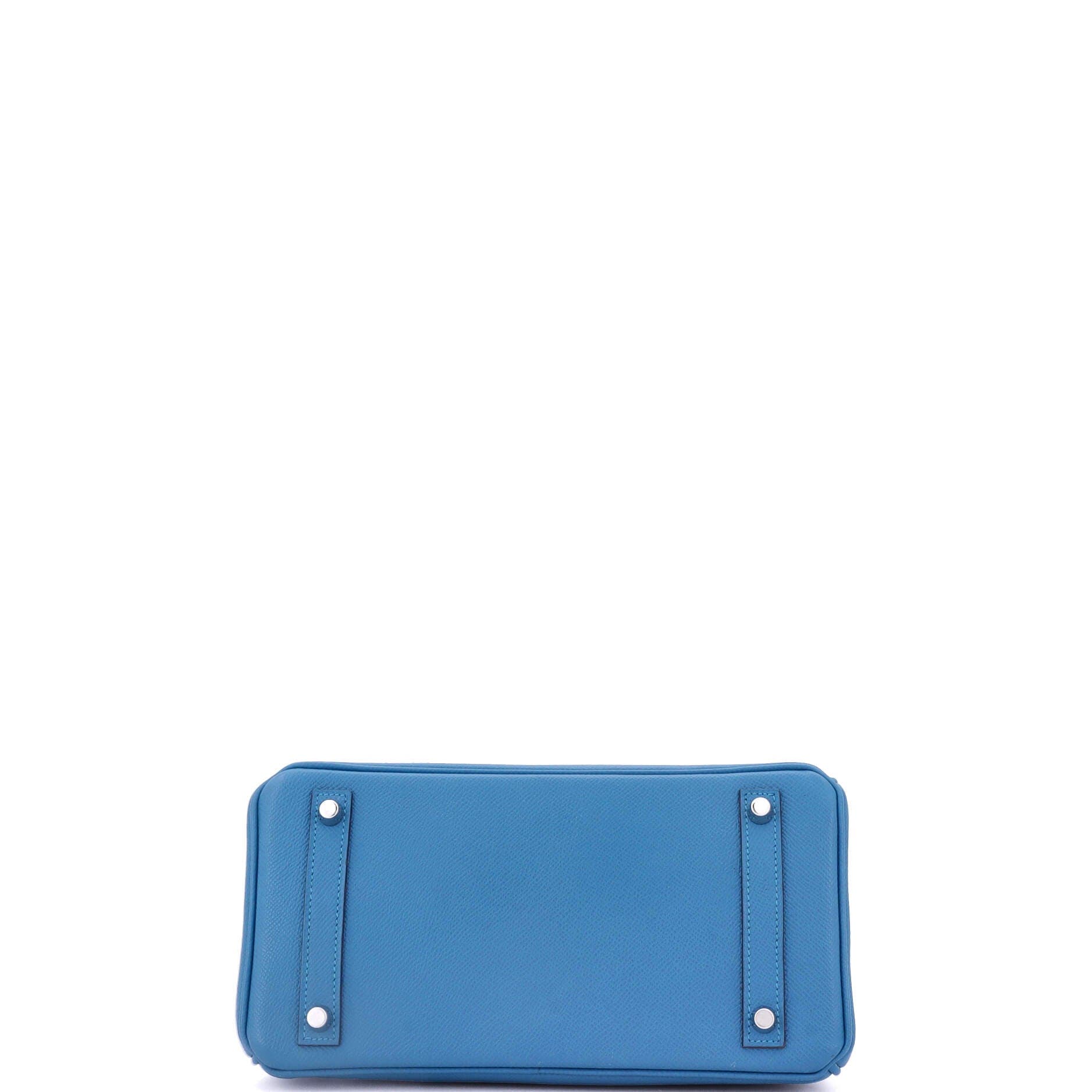 Pre-Owned Hermes Birkin Handbag Blue Epsom with Palladium Hardware 25, Alternate, color, Mykonos