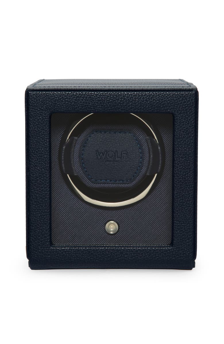 WOLF Cub Single Watch Winder with Cover, Main, color, Navy