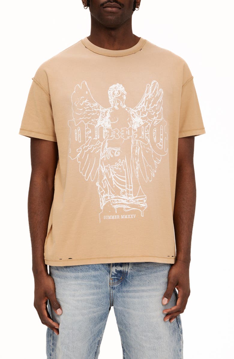 PURPLE BRAND Textured Inside Out Cotton Graphic T-Shirt, Main, color,