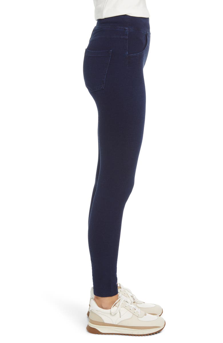 Hue Game Changing Seamless Denim Leggings, Alternate, color, Dark Rinse Wash