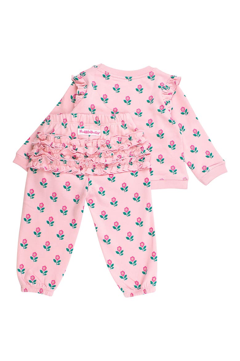 Zinnia Meadows Cotton Sweatshirt & Sweatpants Set, Alternate, color, PINK