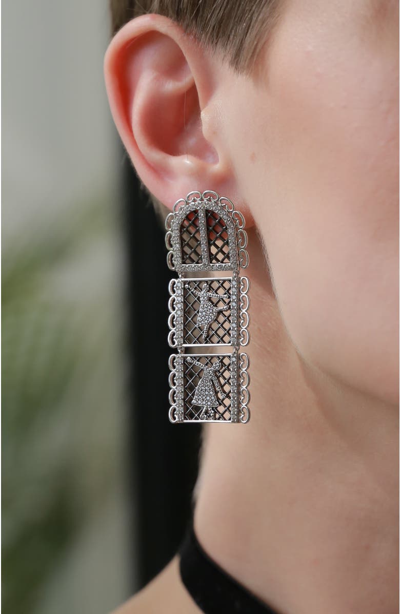 RC RETRO CHIC Doll Earrings, Alternate, color, Sliver