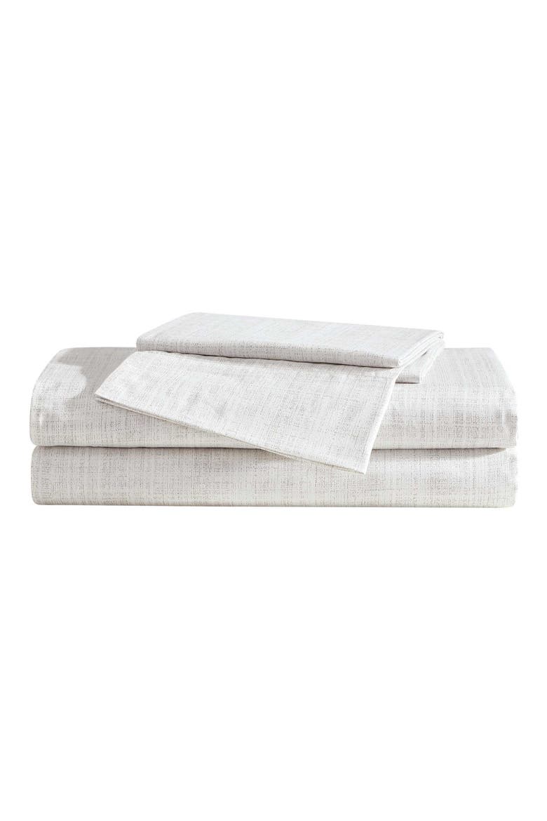 Erased Textured Cotton Sheet Set, Main, color, LIGHT BEIGE