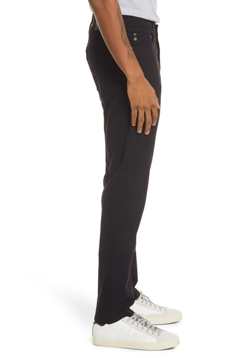 Everett Stretch Sateen Slim Straight Pants, Alternate, color, SUPER BLACK