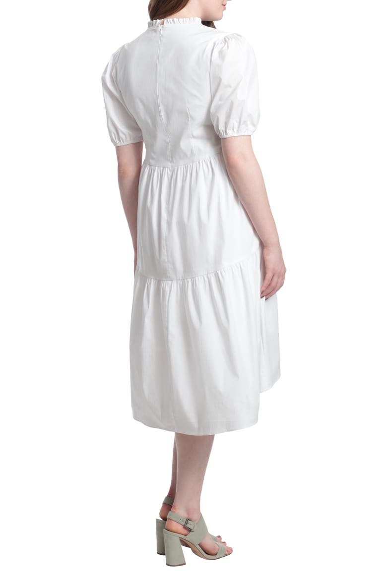 Ruffle Cutaway Hi-Low A-Line Dress, Alternate, color, WHITE